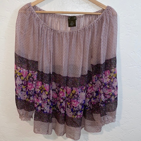 Anthropologie Tops - Anthropologie Fei Floral Silk Blouse Size:S